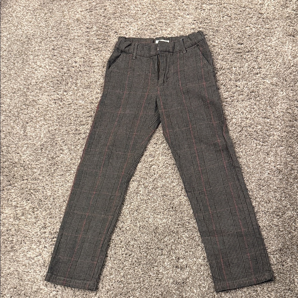 Gymboree Plaid Pants with Red Accents